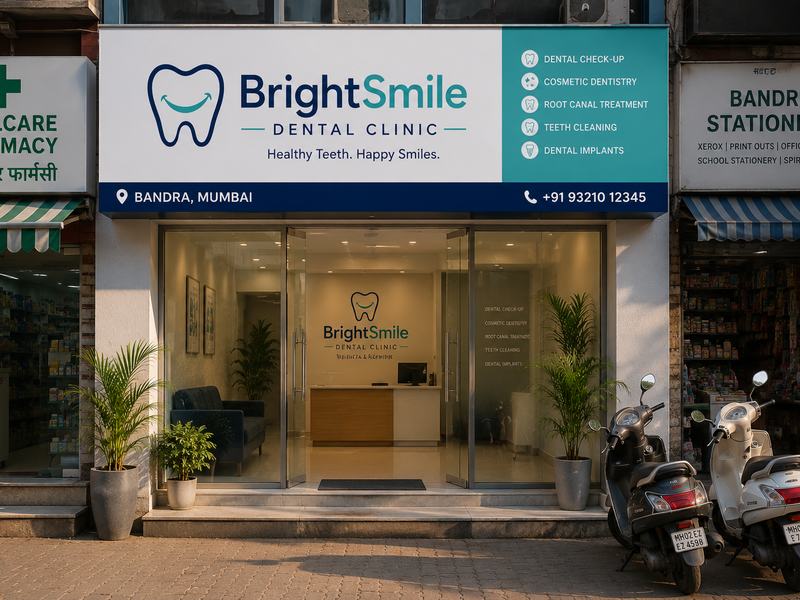 BrightSmile Dental Clinic exterior storefront