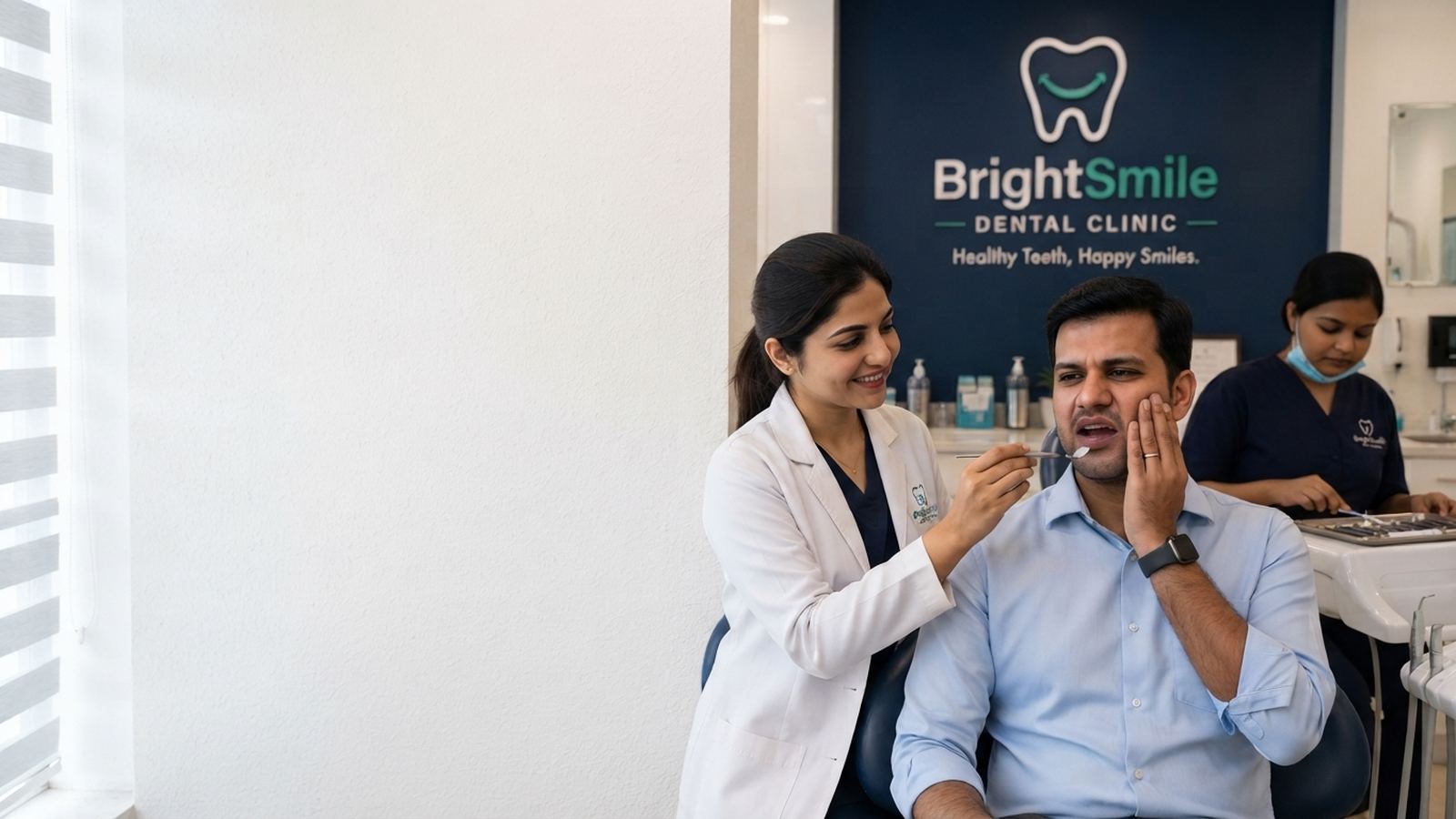 BrightSmile Dental Clinic branded hero image